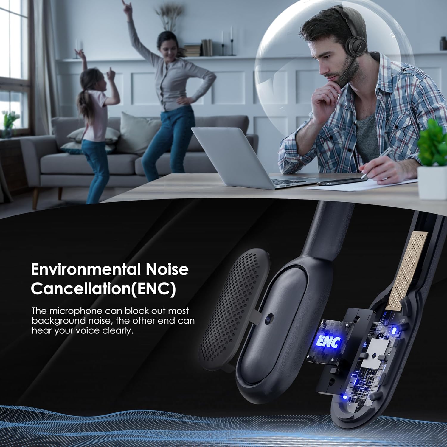 Bluetooth 5.4 ANC Headset with - Noise Cancelling Headphone recensione e prezzo