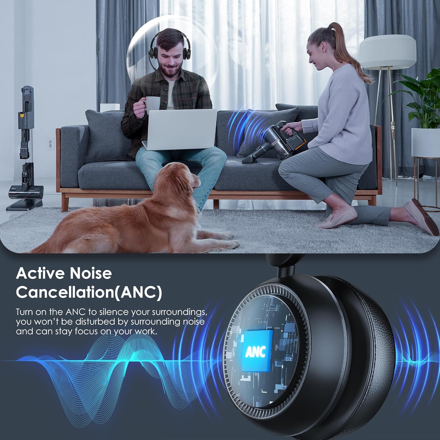 Bluetooth 5.4 ANC Headset with - Noise Cancelling Headphone recensione e prezzo
