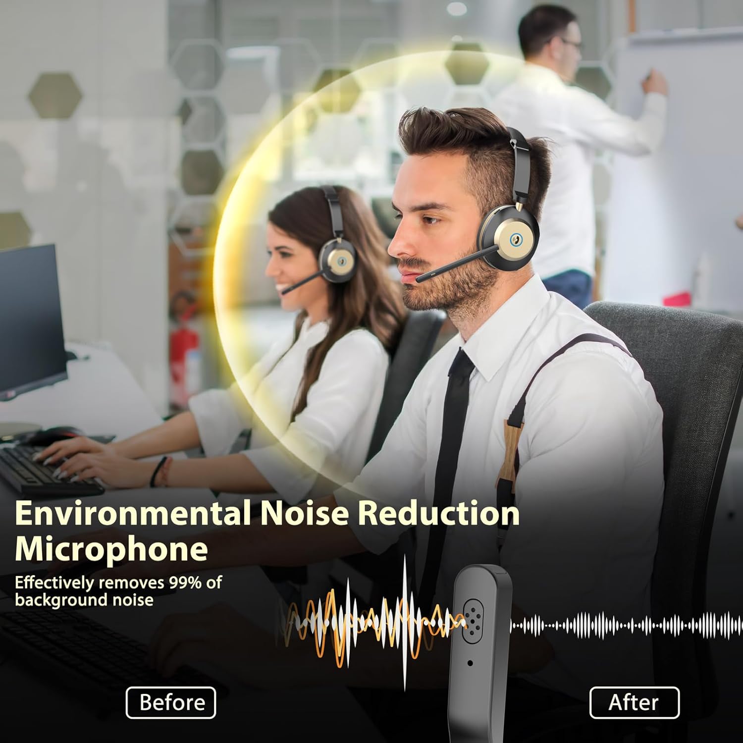 Wireless Headset with Mic, Noi - Noise Cancelling Headphone recensione e prezzo
