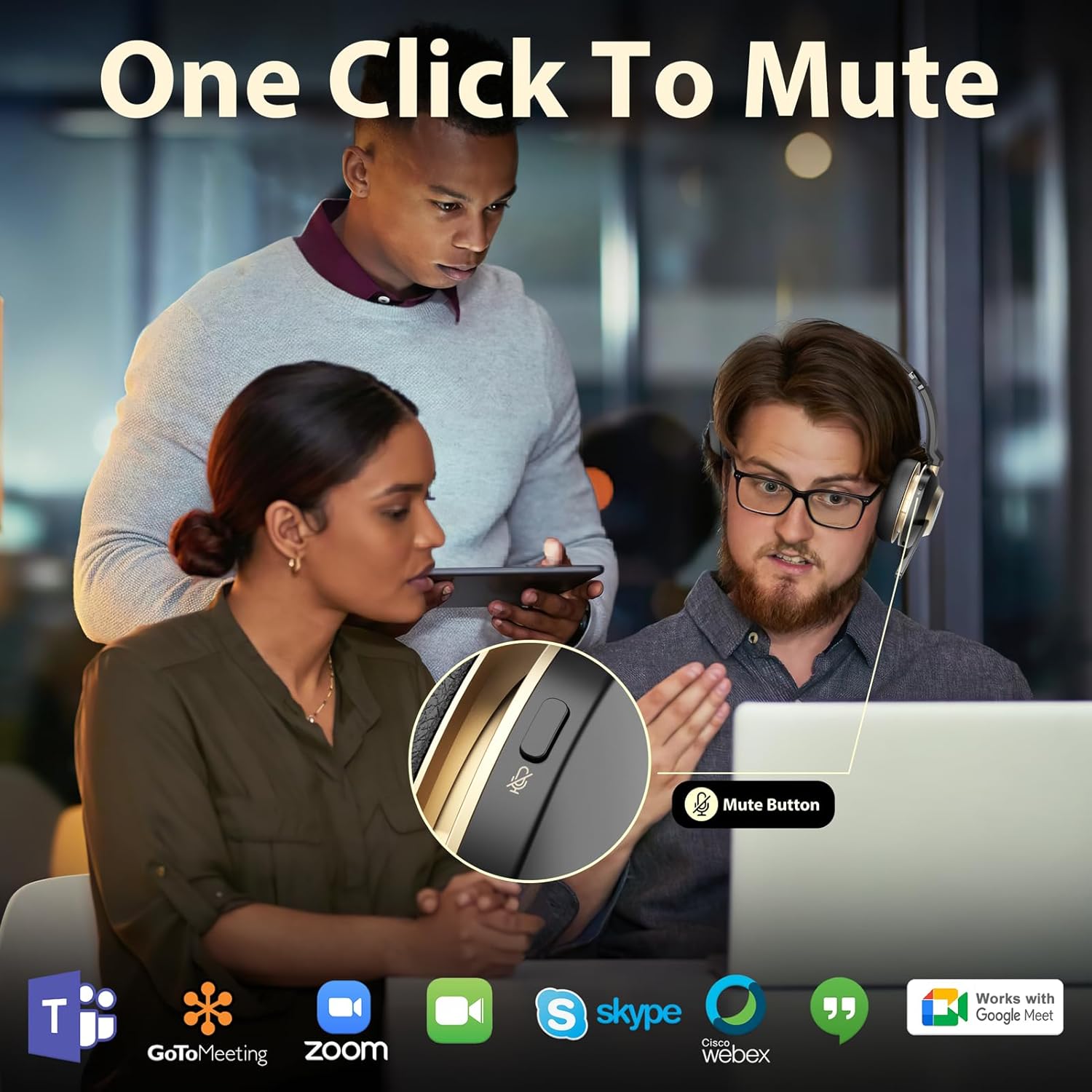 Wireless Headset with Mic, Noi - Noise Cancelling Headphone recensione e prezzo