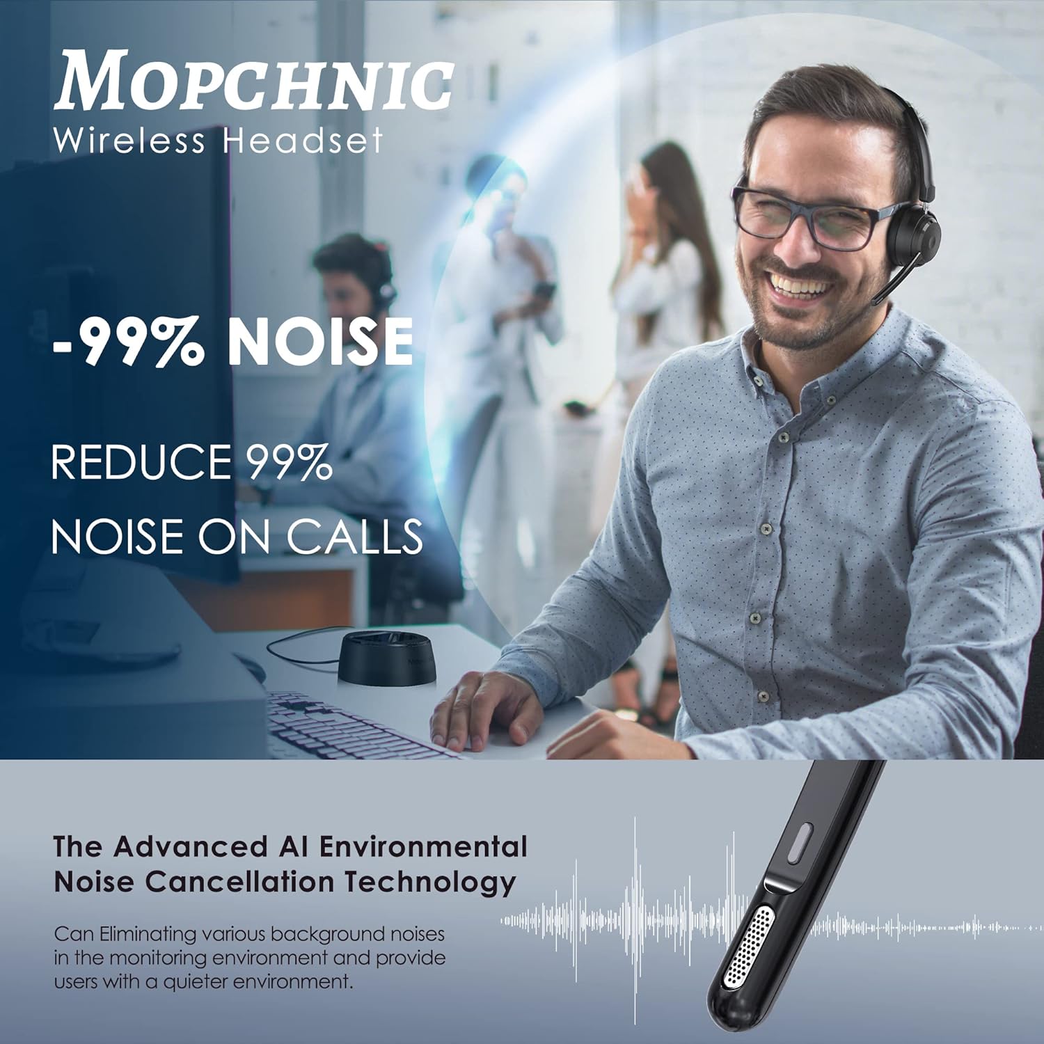 Wireless Bluetooth Headset wit - Noise Cancelling Headphone recensione e prezzo