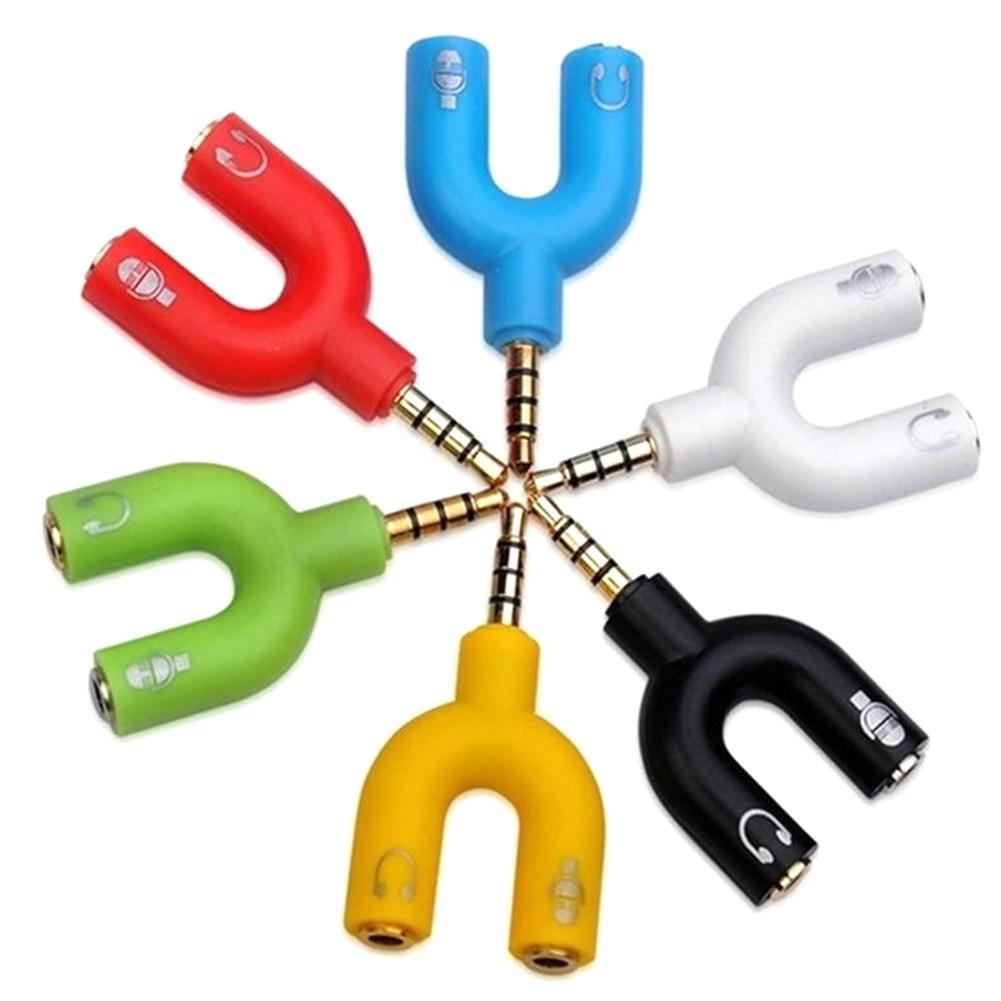 1PC Dual 3.5MM U Type Adapter  - Earphone Splitter Jack recensione e prezzo