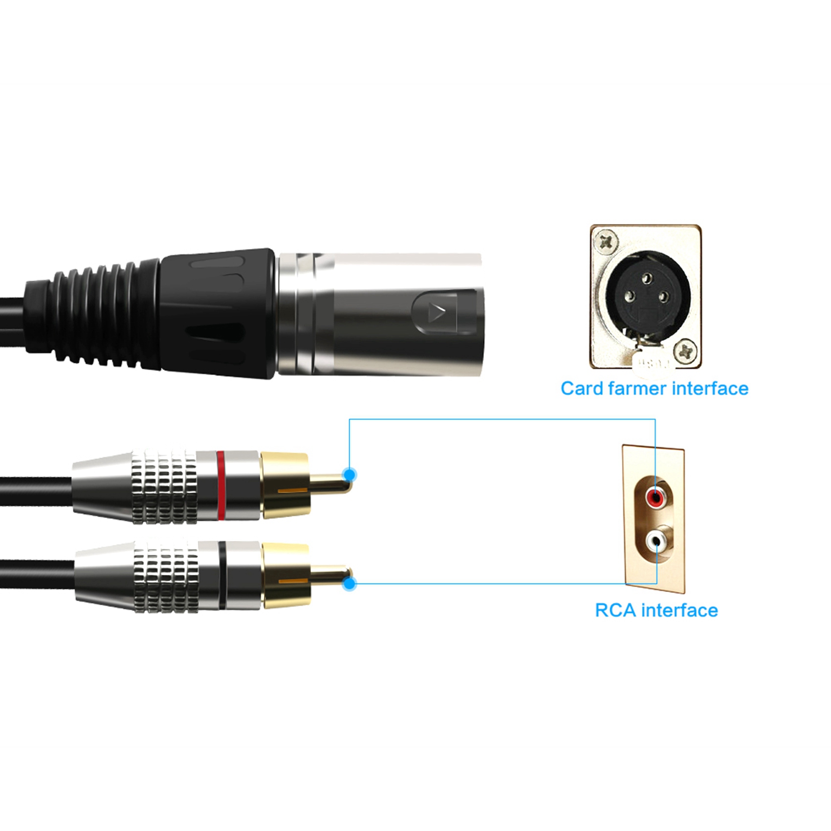 1 XLR Male to 2 RCA Male Plug  - Audio Splitter Y recensione e prezzo