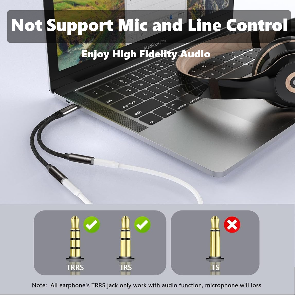 USB C To Dual 3.5mm Female Hea - Earphone Splitter Jack recensione e prezzo