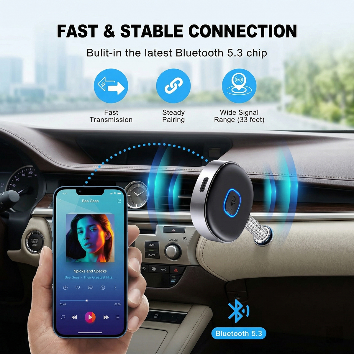Car Bluetooth AUX Adapter, Min - Bluetooth Adapter Receiver recensione e prezzo
