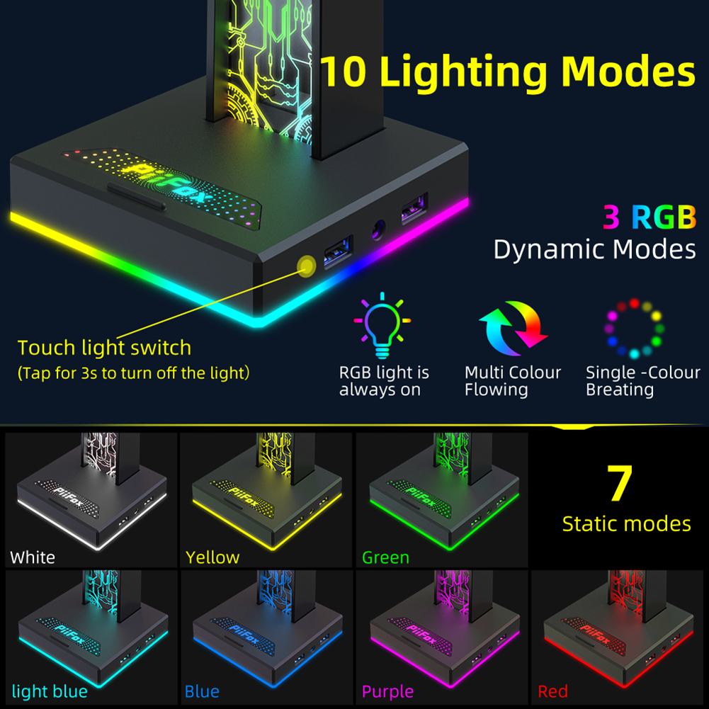 RGB Gaming Headphone Stand Dua - Headphone Stand Desk recensione e prezzo
