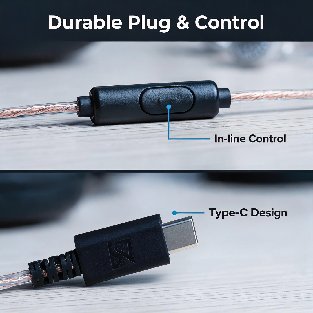 Type-C Wired Earbuds Retro Loo - Wired Earphone Mic recensione e prezzo