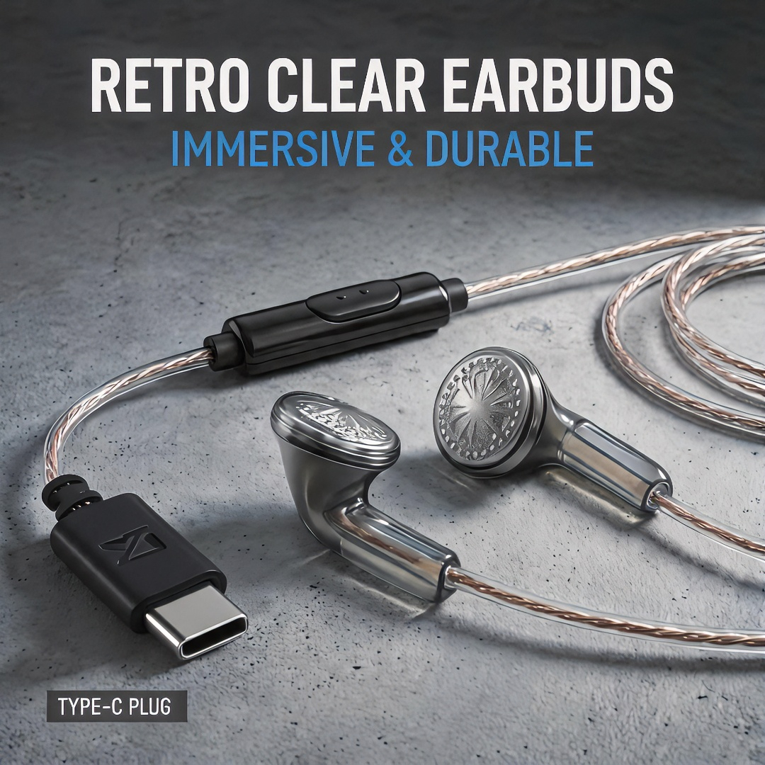 Type-C Wired Earbuds Retro Loo - Wired Earphone Mic recensione e prezzo